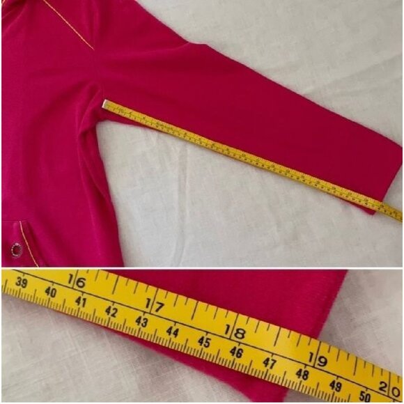 Quacker Factory Pink Zip-Up Jacket With Gold Accents Large Long Sleeves - Picture 10 of 14